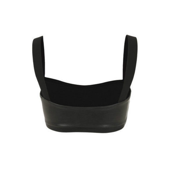 Suki Leatherback Miso Crop Top - Black Gloss